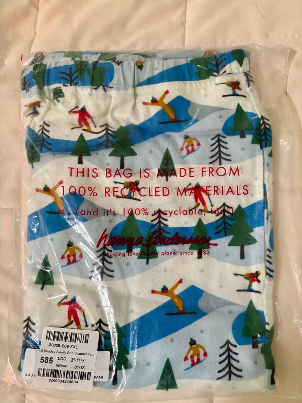 Hanna Andersson flannel pajama pants bottoms xxl